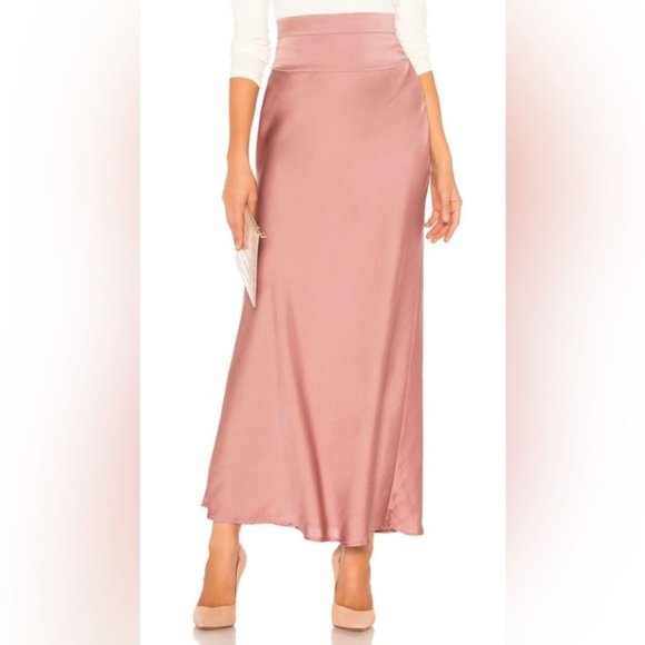 Free People Dresses & Skirts - Free People Normani Bias Slip Skirt Dawn Mauve Pink Midi Satin Blush Size 10